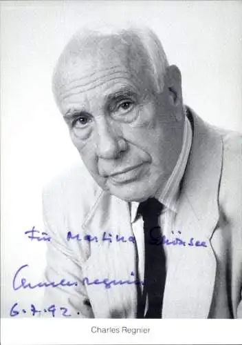 Ak Schauspieler Charles Regnier, Portrait, Autogramm