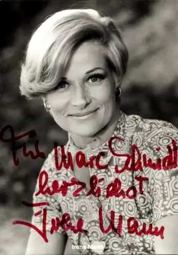 Ak Schauspielerin Irena Mann, Portrait, Autogramm