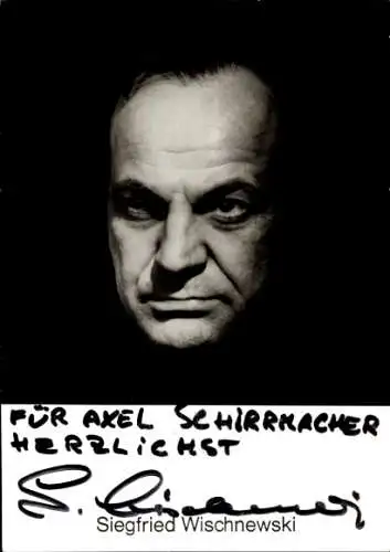 Ak Schauspieler Siegfried Wischnewski, Portrait, Autogramm