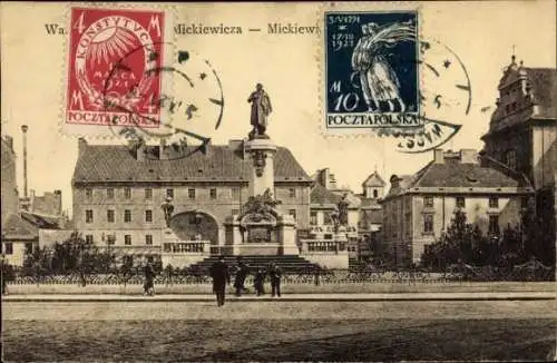 Ak Warszawa Warschau Polen, Pomnik Mickiewicza