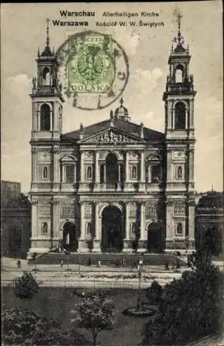 Ak Warszawa Warschau Polen, Allerheiligenkirche