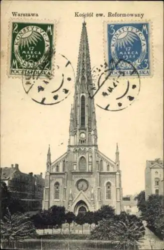 Ak Warszawa Warschau Polen, Evangelische reformierte Kirche