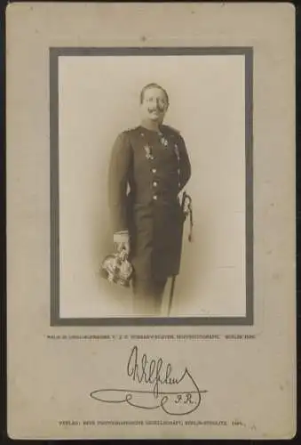 Cabinet Foto Wilhelm II. Deutscher Kaiser König von Preußen