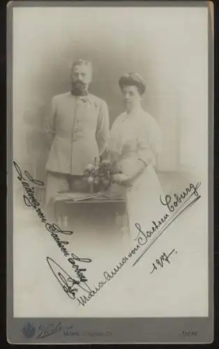 Cabinet Foto Prinz Ludwig v. Sachsen-Coburg-Gotha u. Prinzessin Anna
