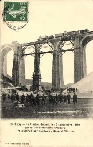 Ak Xertigny Vosges, Viadukt, zerstört 1870