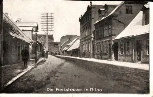 Ak Jelgava Mitau Lettland, Blick in die Poststraße, Häuser