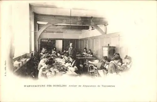 Ak Manufacture des Gobelins, Werkstatt für Wandteppichreparatur