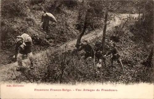 Ak Frontiere Franco-Belge, un Attaque de Fraudeurs