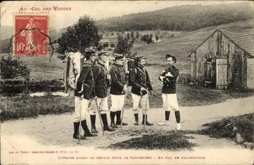 Ak Am Col de Vosges, der Orden vor der Abreise zum Lager