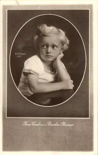 Ak Prinz Carl von Bourbon-Parma, Portrait