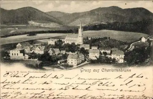 Ak Jedlina Zdrój Bad Charlottenbrunn Schlesien, Totalansicht