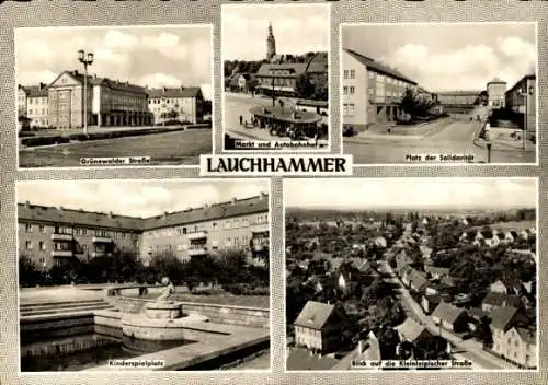 Ak Lauchhammer in der Niederlausitz, Autobahnhof, Kleinleipische Straße, Platz der Solidarität
