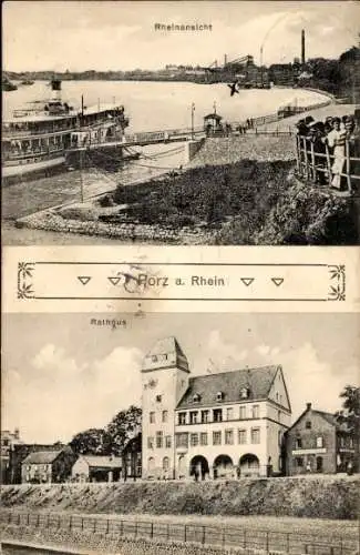 Ak Porz Köln am Rhein, Rathaus, Anlegestelle