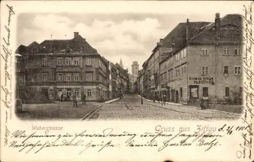 Ak Zittau in Sachsen, Weberstraße