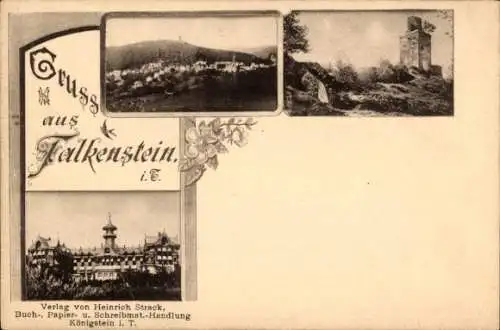 Ak Falkenstein Königstein im Taunus, Panorama, Turm