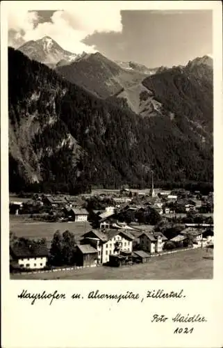 Ak Mayrhofen im Zillertal Tirol, Teilansicht, Ahornspitze