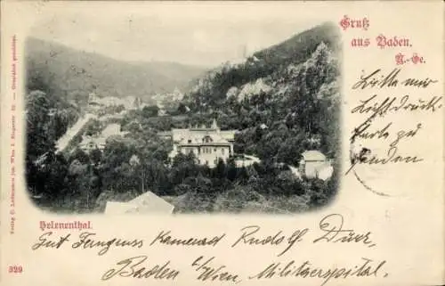 Ak Baden bei Wien in Niederösterreich, Teilansicht, Helenenthal