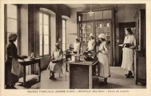 Ak Benfeld Elsass Bas Rhin, Maison Familiale Jeanne d'Arc, Koch-Kursus