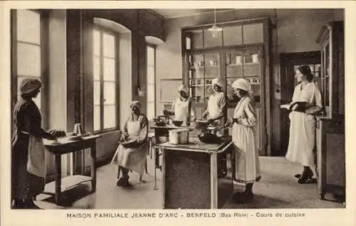 Ak Benfeld Elsass Bas Rhin, Maison Familiale Jeanne d'Arc, Koch-Kursus