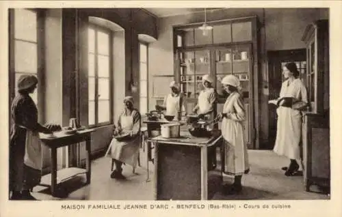 Ak Benfeld Elsass Bas Rhin, Maison Familiale Jeanne d'Arc, Koch-Kursus