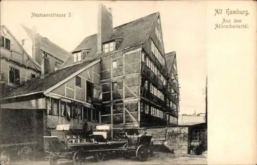 Ak Hamburg, Neumannstraße 5, aus dem Abbruchsviertel, Fachwerkhaus