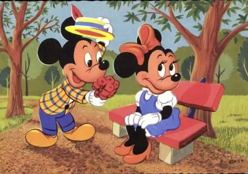 Ak Walt Disney, Micky Maus, Minnie Maus