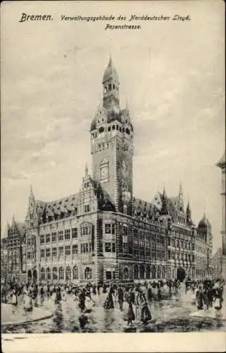 Ak Hansestadt Bremen, Verwaltungsgebäude des Norddeutschen Lloyd, Papenstraße