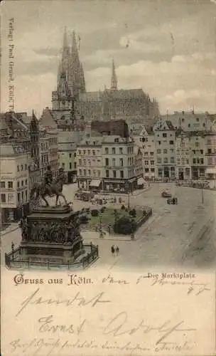 Ak Köln am Rhein, Marktplatz, Dom