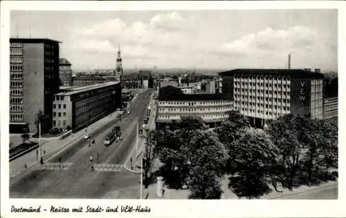 Ak Dortmund im Ruhrgebiet, Neutor, Stadthaus und VEW-Haus