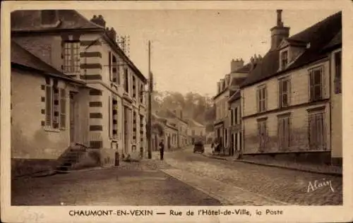 Ak Chaumont en Vexin Oise, Rue de l'Hotel de Ville, Poste
