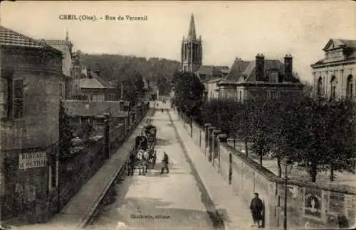 Ak Creil Oise, Rue de Verneuil