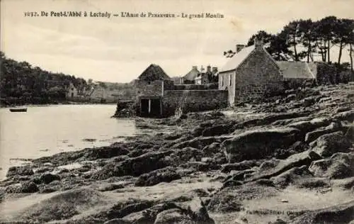 Ak Pont L'Abbe Finistère, L'Anse de Pemanveur, Le grand Moulin