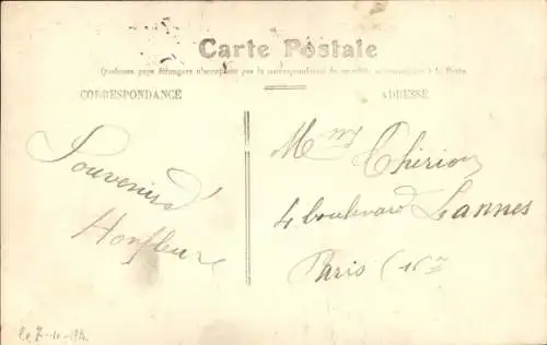 Ak Honfleur Calvados, La Lieutenance, vue prise de l'Hotel de Ville