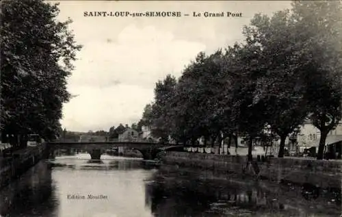 Ak Saint Loup sur Semouse Haute Saône, Le Grand Pont