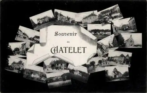 Ak Le Châtelet Cher, Straßenpartie, Kirche