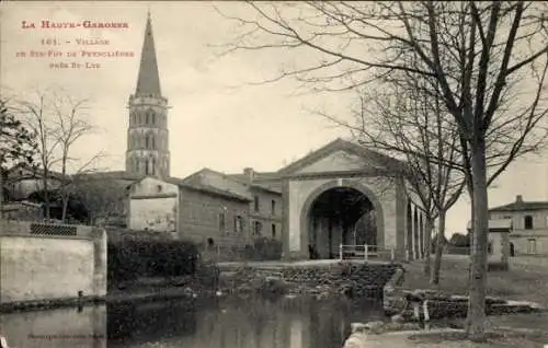 Ak St. Foy de Peyrolieres Haute-Garonne, Kirchturm