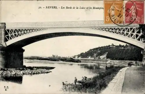 Ak Nevers Nièvre, Les Bords de la Loire, Pont