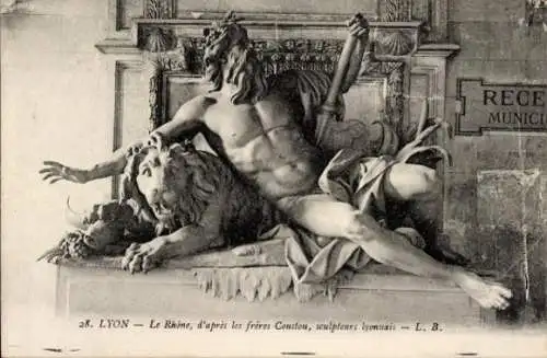 Ak Lyon Rhône, Die Rhone, nach den Brüdern Coustou, Lyoner Bildhauer