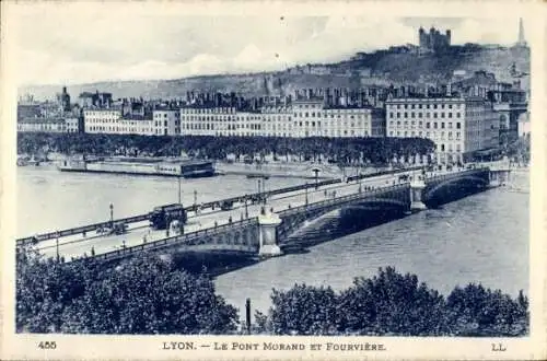 Ak Lyon Rhône, Pont Morand, Fourviere