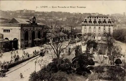 Ak Lyon Rhône, Gare Perrache, Hotel Terminys