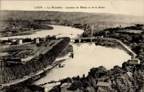 Ak Lyon Rhône, Mulatiere, Jonction du Rhone et de la Saone