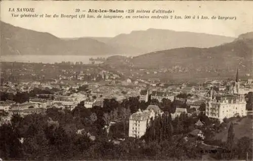 Ak Aix les Bains Savoie, Vue generale, Lac du Bourget
