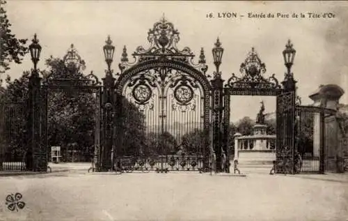Ak Lyon Rhône, Entree du Parc de la Tete d'Or