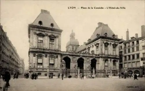 Ak Lyon Rhône, La Comedie, Hotel de Ville