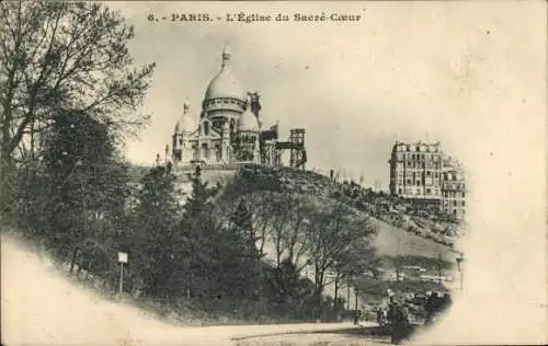 Passepartout Ak Paris XVIII., Kirche Sacré-Coeur