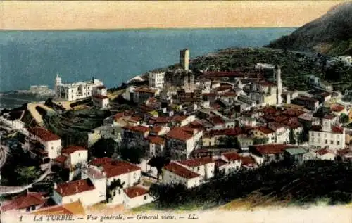 Ak La Turbie Alpes Maritimes, Gesamtansicht