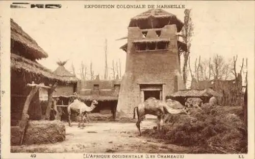 Ak Marseille Bouches du Rhône, Exposition Coloniale, L'Afrique occidentale