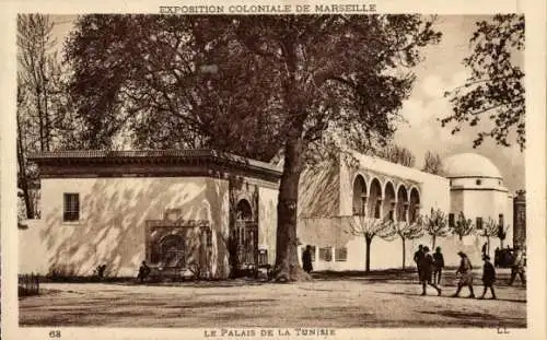 Ak Marseille Bouches du Rhône, Exposition Coloniale, Palais de la Tunisie