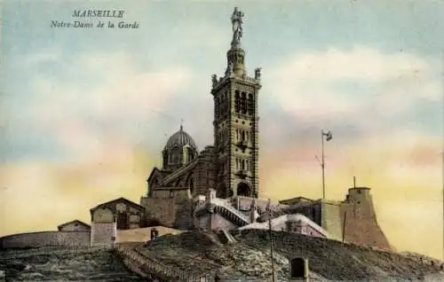 Ak Marseille Bouches du Rhône, Notre Dame de la Garde