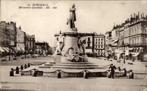 Ak Bordeaux Gironde, Monument Gambella